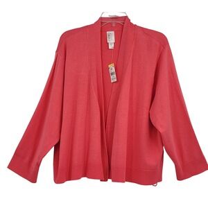 Simply Emma‎ Women Open Cardigan Sweater 3X Office Fall  Layer Preppy Minimalist